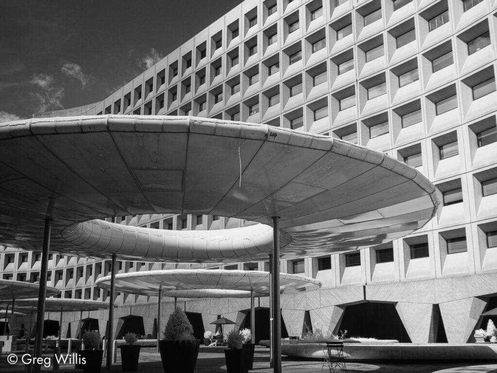 Weaver plaza canopies.