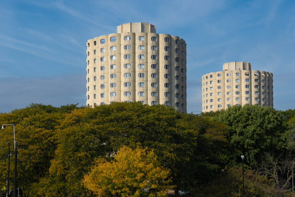 View from the Cermak-McCormick Place green line CTA station.