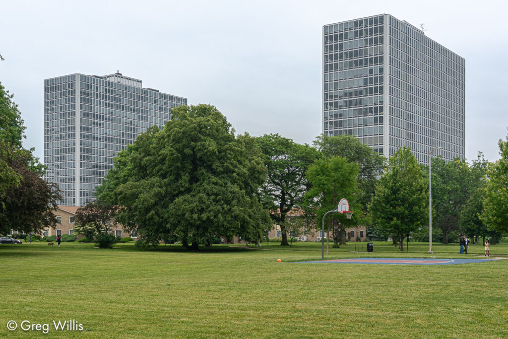 East and West Lafayette Towers and Lafayette Plaisance Park