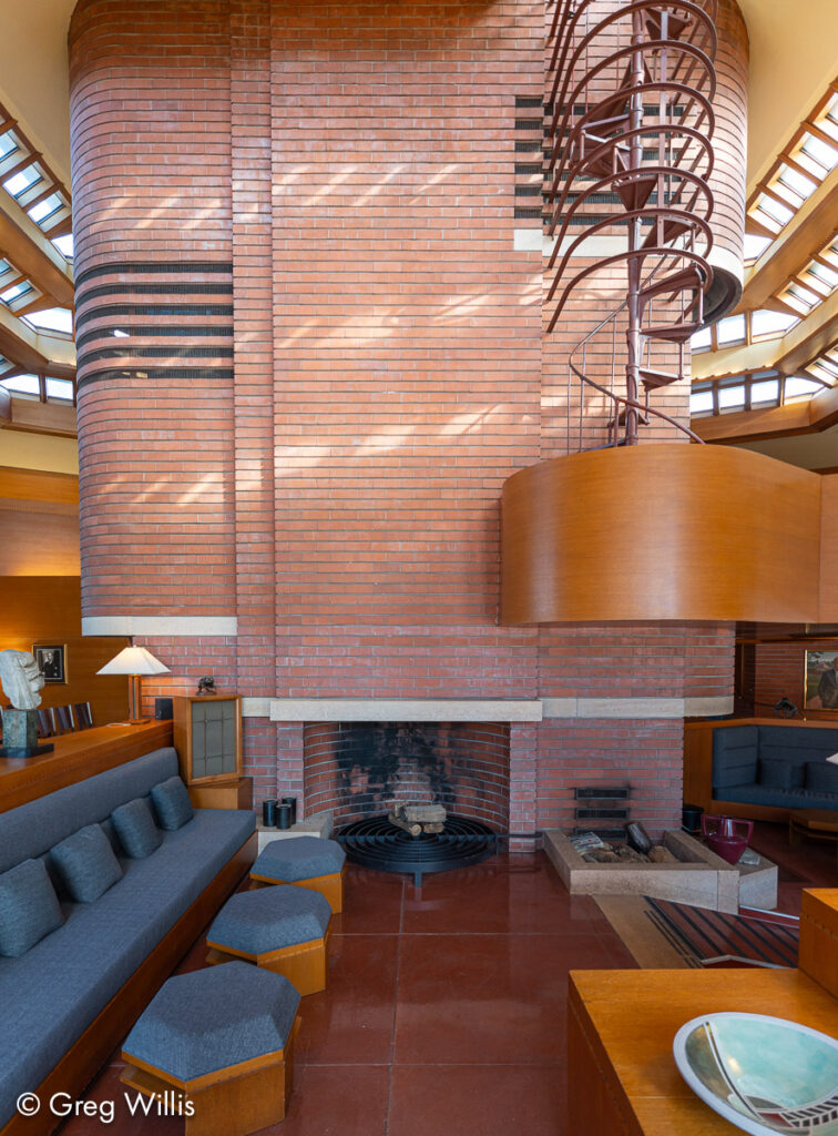 Library and fireplace, Wingspread