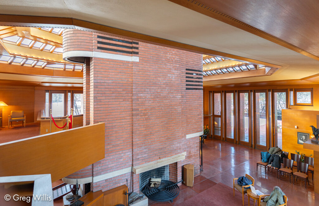 Great room from second level, Wingspread