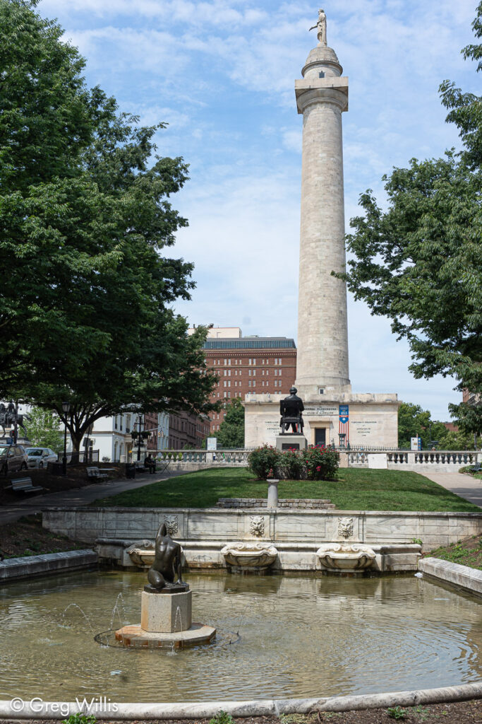 Washington Monument, right outside Peabody Library